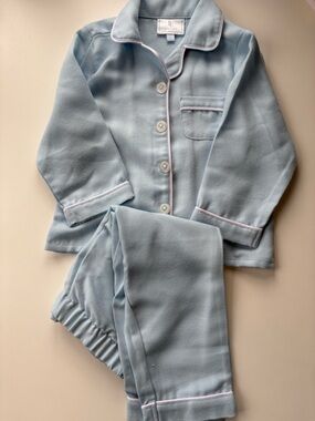 Little English Light Blue Pajama Set with White Piping